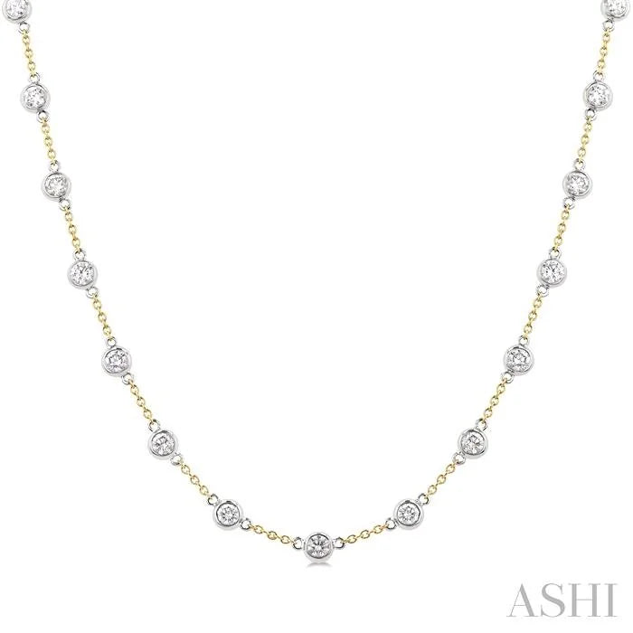 Bezel Set Diamond Station Necklace