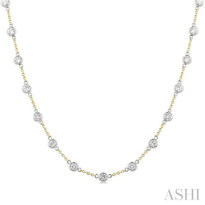 Bezel Set Diamond Station Necklace