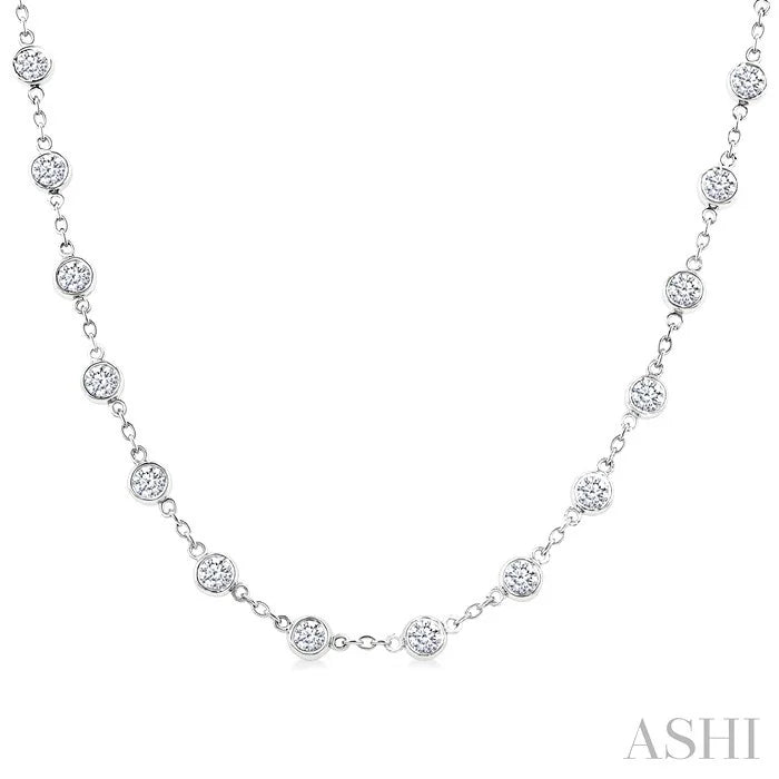 Bezel Set Diamond Station Necklace