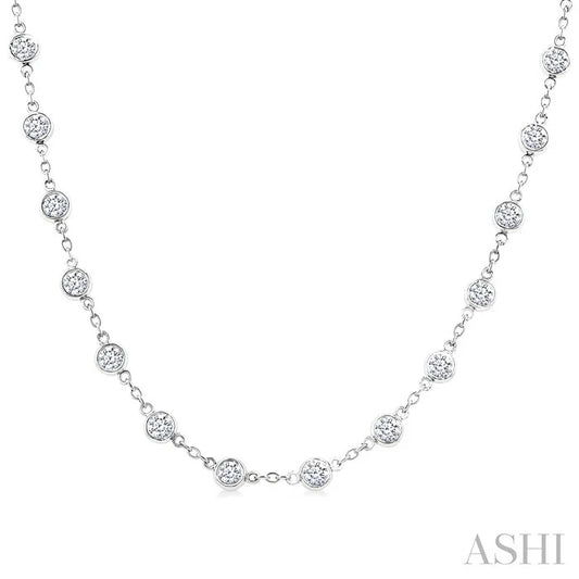Bezel Set Diamond Station Necklace
