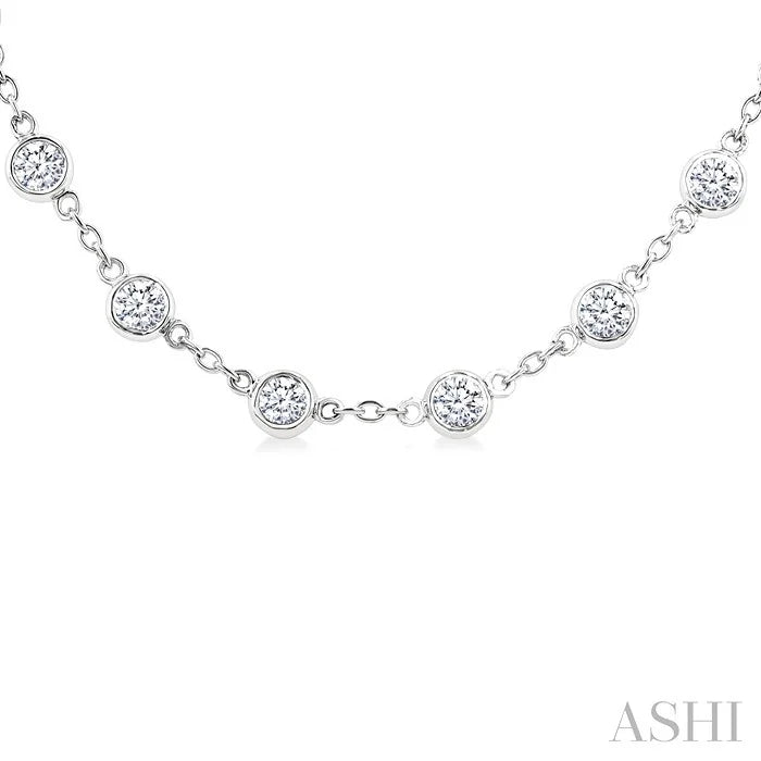 Bezel Set Diamond Station Necklace