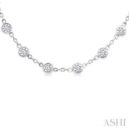 Bezel Set Diamond Station Necklace