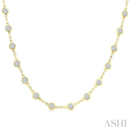 Bezel Set Diamond Station Necklace