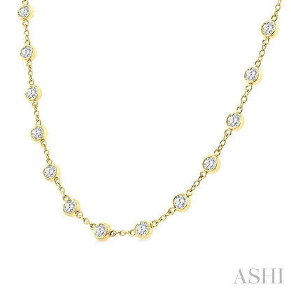 Bezel Set Diamond Station Necklace
