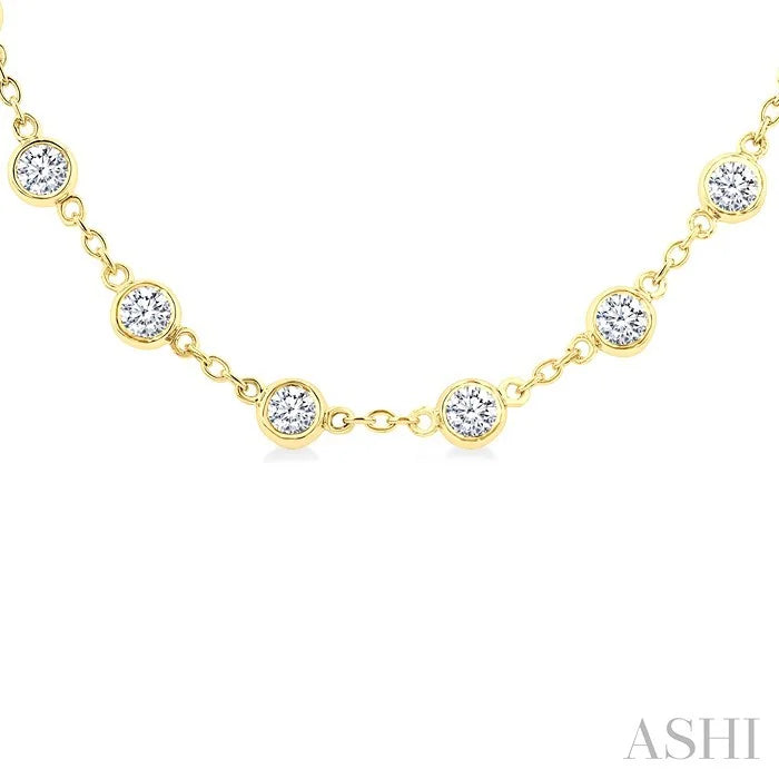 Bezel Set Diamond Station Necklace