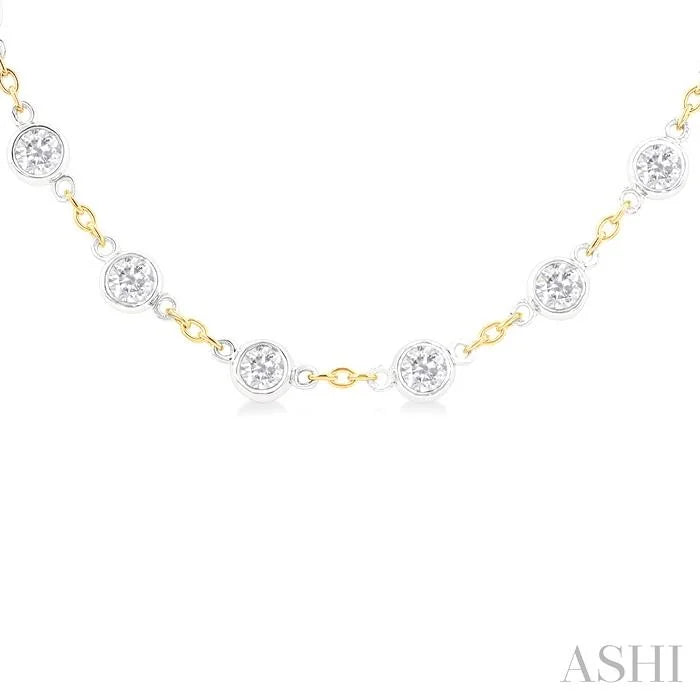 Bezel Set Diamond Station Necklace