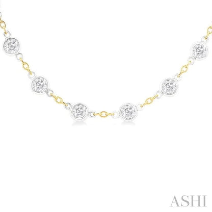 Bezel Set Diamond Station Necklace
