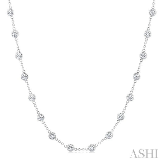 Bezel Set Diamond Station Necklace