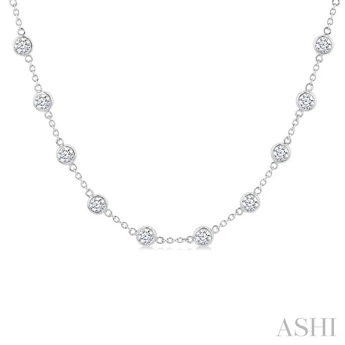 Bezel Set Diamond Station Necklace