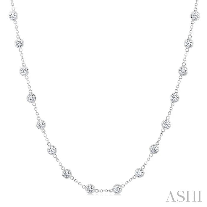 Bezel Set Diamond Station Necklace