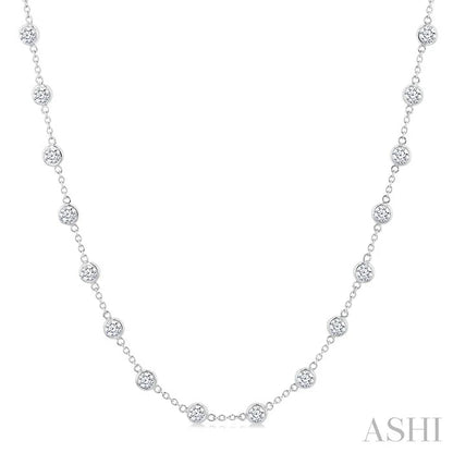 Bezel Set Diamond Station Necklace