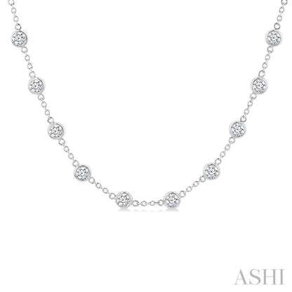 Bezel Set Diamond Station Necklace
