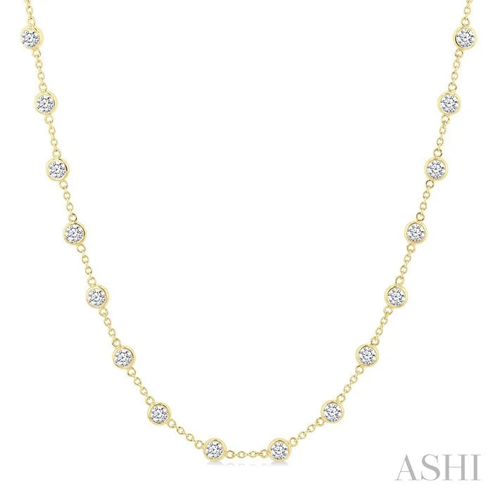 Bezel Set Diamond Station Necklace