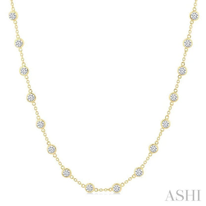 Bezel Set Diamond Station Necklace