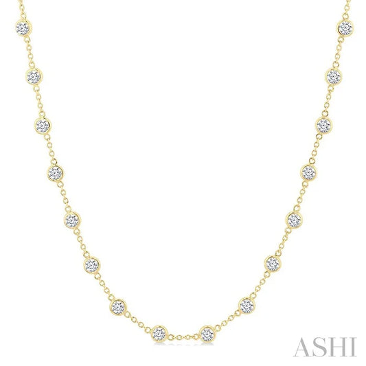 Bezel Set Diamond Station Necklace