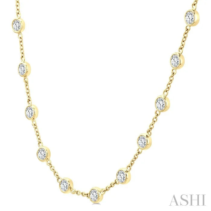 Bezel Set Diamond Station Necklace