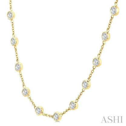 Bezel Set Diamond Station Necklace