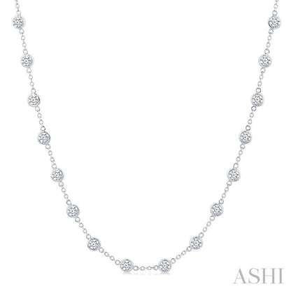 Bezel Set Diamond Station Necklace