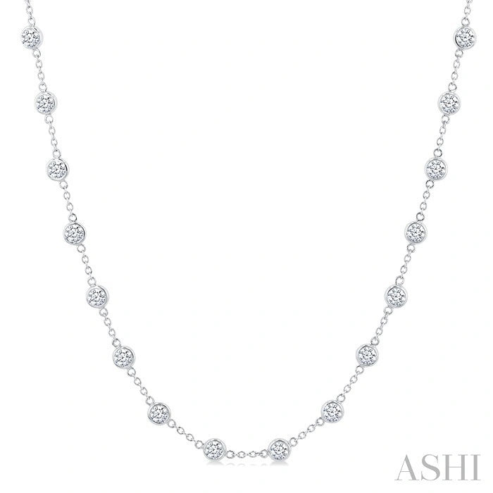 Bezel Set Diamond Station Necklace