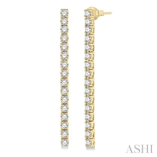 Diamond Tennis Long Earrings
