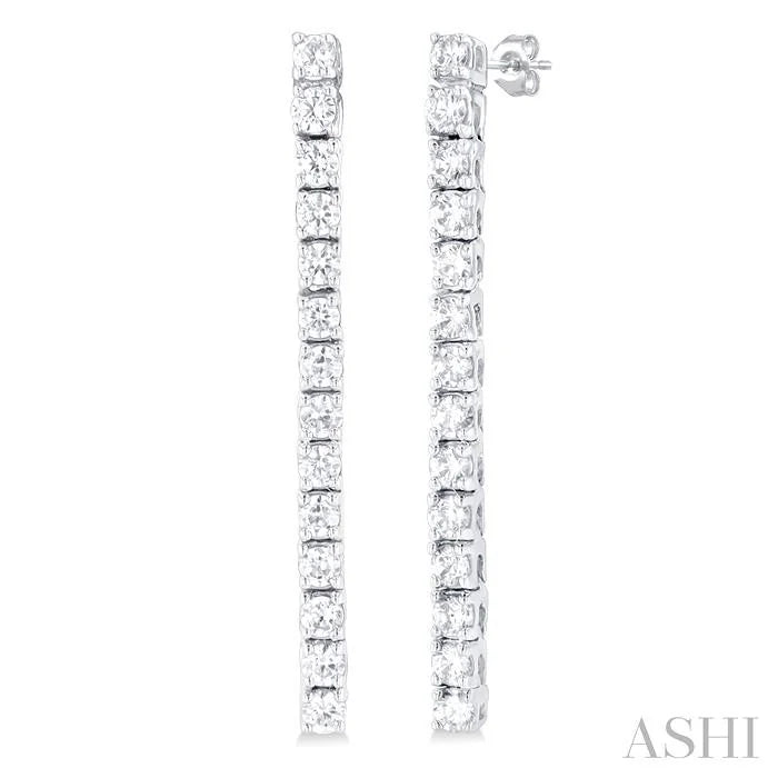 Diamond Tennis Long Earrings