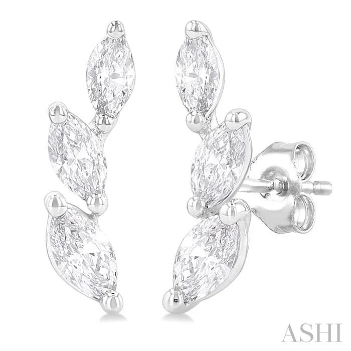 Marquise Shape Diamond Fashion Ear Climbers