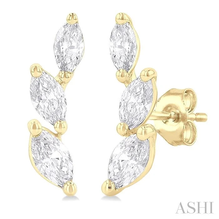Marquise Shape Diamond Fashion Ear Climbers