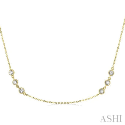 3 Stone Diamond Station Necklace