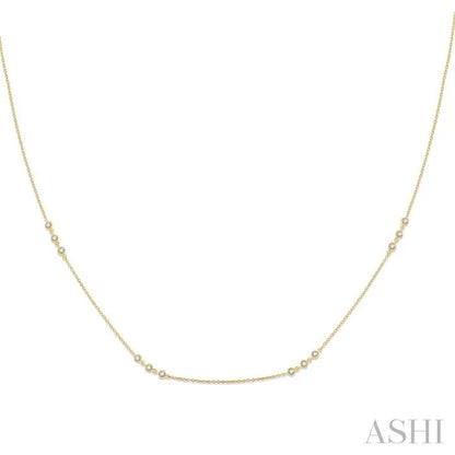3 Stone Diamond Station Necklace