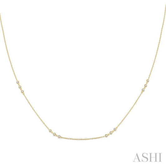 3 Stone Diamond Station Necklace