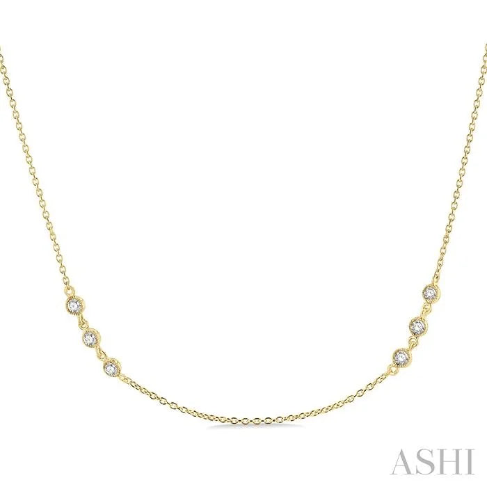 3 Stone Diamond Station Necklace