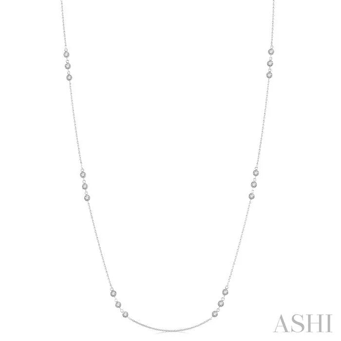 3 Stone Diamond Station Necklace