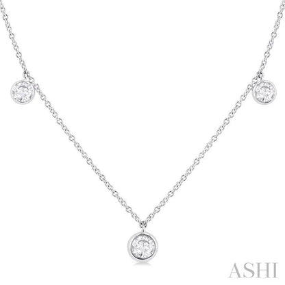 Round Shape Diamond Station Necklace