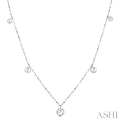 Round Shape Diamond Station Necklace
