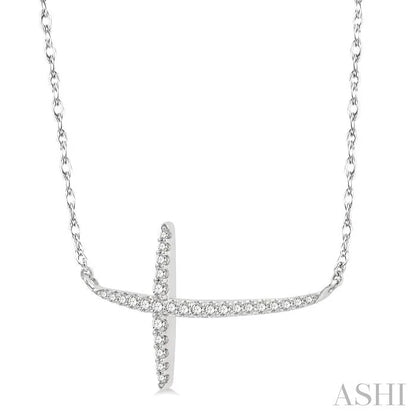 Sideway Cross Diamond Fashion Necklace