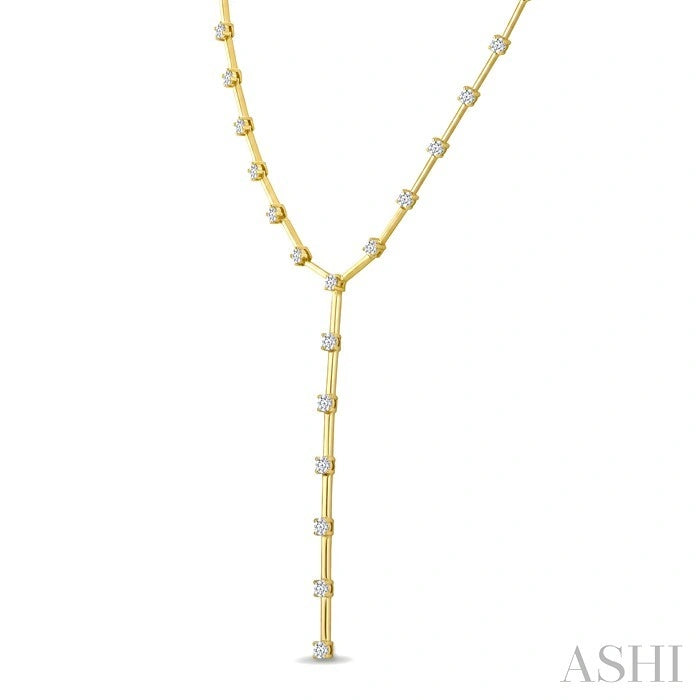 Bar Shape Diamond Fashion Y Necklace