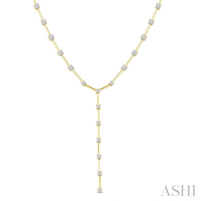 Bar Shape Diamond Fashion Y Necklace