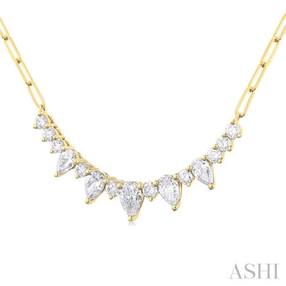 Paperclip Graduated Diamond Smile Necklace