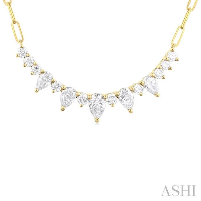 Paperclip Graduated Diamond Smile Necklace