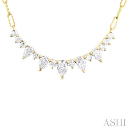 Paperclip Graduated Diamond Smile Necklace