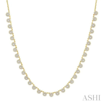 Halfway Cluster Diamond Necklace