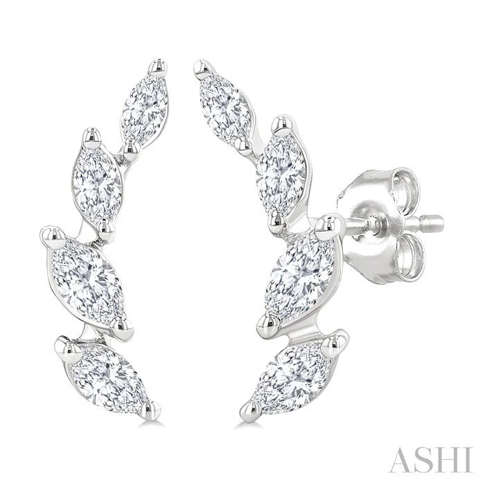 Marquise Shape Diamond Fashion Ear Climbers