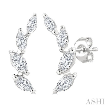 Marquise Shape Diamond Fashion Ear Climbers