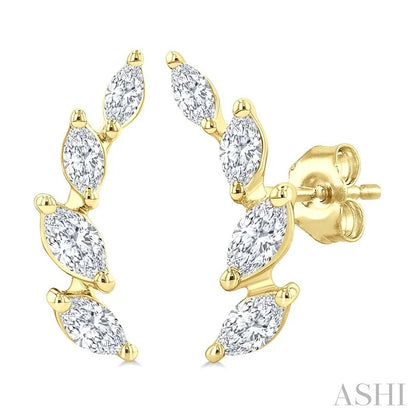 Marquise Shape Diamond Fashion Ear Climbers