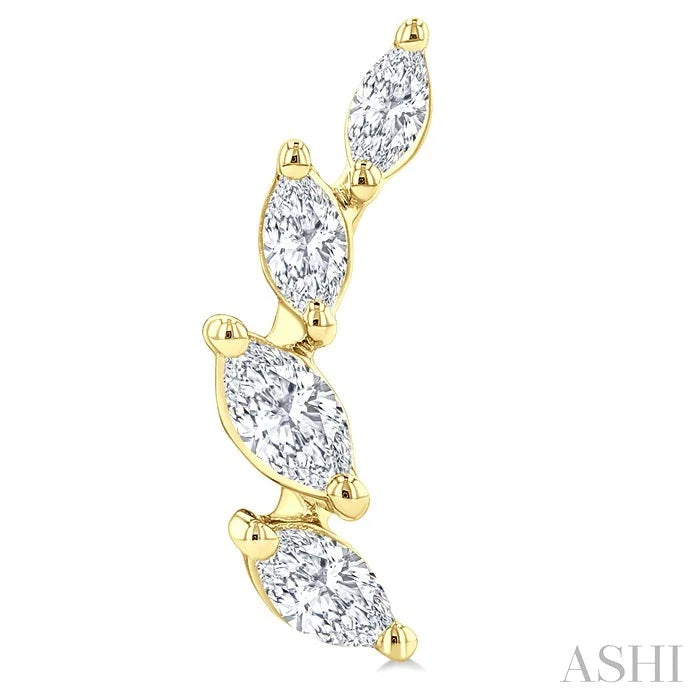 Marquise Shape Diamond Fashion Ear Climbers