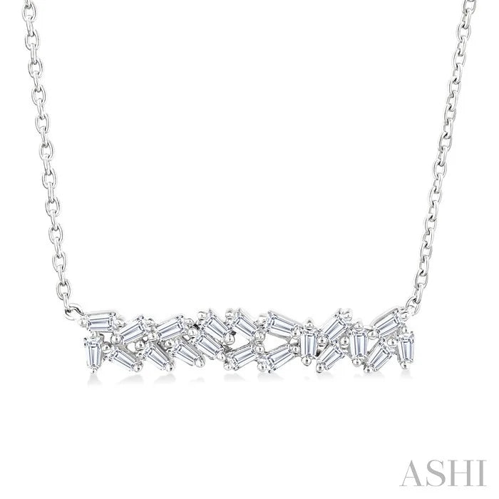 Scatter Baguette Diamond Fashion Necklace