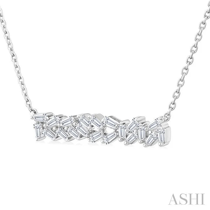 Scatter Baguette Diamond Fashion Necklace