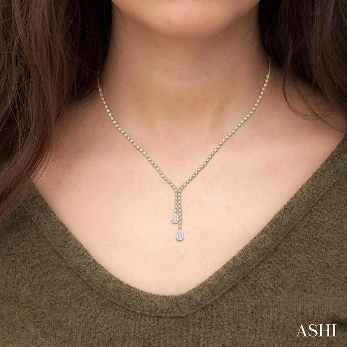 Pear Shape Lovebright Diamond Fashion Y Necklace