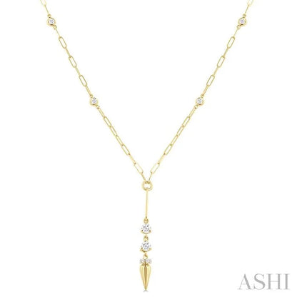 Paperclip Diamond Station Y Necklace