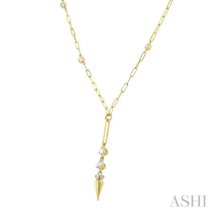 Paperclip Diamond Station Y Necklace